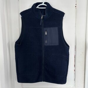 Jack & Jones Originals Navy Sherpa Teddy Fleece Vest Size Small NWT